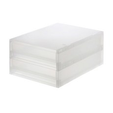 MUJI 無印良品 PP盒2段 正反疊, 2層, 薄型