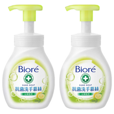Biore 蜜妮 台灣公司貨 抗菌洗手慕絲 沁檸橙香, 280ml, 2瓶