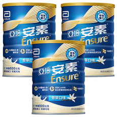 Abbott 亞培 Ensure 安素 優能基均勻營養升級配方 香草口味, 800g, 3罐