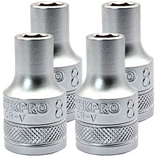 WORKPRO 短套筒 1/2" x 8mm WP274089, 4個