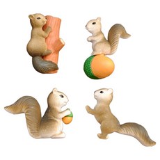 葉子小舖 松鼠4兄弟小公仔 棕色松鼠, 1組