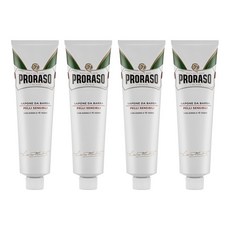 PRORASO 敏感肌刮鬍膏 植萃綠茶 白標, 150ml, 4個