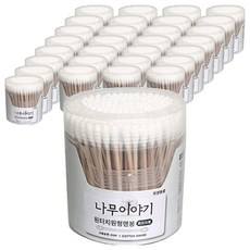 나무이야기 원터치원형 면봉 회오리형, 200개입, 30개