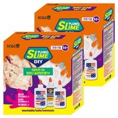 보아스린 쁠루모 슬라임 DIY 키트, 2세트, 혼합 색상