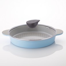 네오플램 벤 IH인덕션 겸용 원형 그릴팬 라이트 블루, 26 cm, 1개