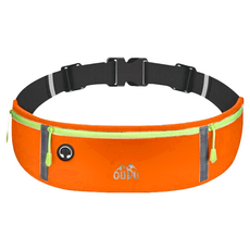 OUDU 多功能運動跑步夜光安全腰包, 43 x 10cm, 橘色, 1個