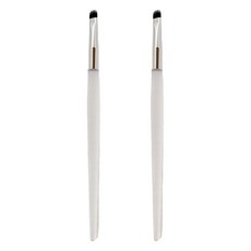 DAISO Clear眼尾扁刷2支入, 柔軟刷毛精準上妝, 透明刷柄眼影刷, 眼線刷, 2支