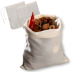 DailyPick 純棉胚布束口袋 優格高湯麵條過濾袋, 3個