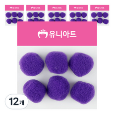 유니아트 1000 퐁퐁 40mm, 보라, 12개