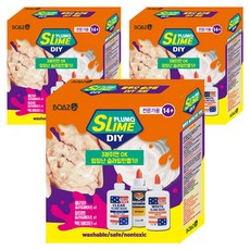 보아스린 쁠루모 슬라임 DIY 키트, 3세트, 혼합 색상