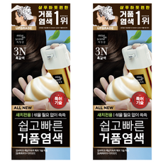 미쟝센 올뉴 쉽고 빠른 거품염색 80g, 3N 흑갈색, 2개