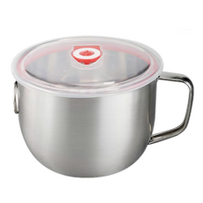 AHOYE 304不鏽鋼泡麵碗 附保鮮蓋 1.3L, 1個, 銀色