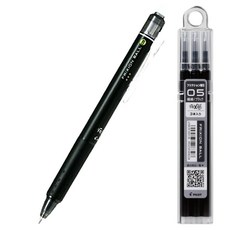 프릭션 볼 노크 볼펜 0.5mm + 리필심 0.5mm, 블랙, 1세트
