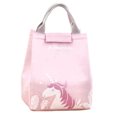 超萌Q便當袋, 牛津布, 鋁箔內襯, 保溫保鮮, 62g, 粉色獨角獸