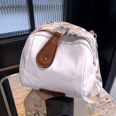 MEICHEL 圓形撞色背帶斜揹包 10757, 白色