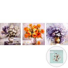 아트조이 DIY 명화 그리기 3단세트 50 x 50 cm, 화사한 화병, 1개