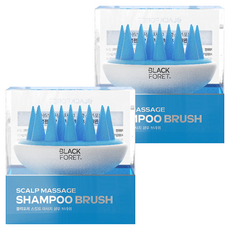 BLACK FORET 頭皮按摩洗髮梳, 2個, 白色