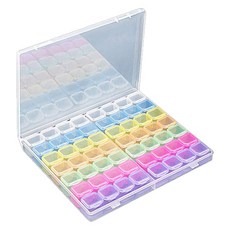 Starium 串珠盒 寶石十字繡 收納保管盒 56格, 1個, 混合色