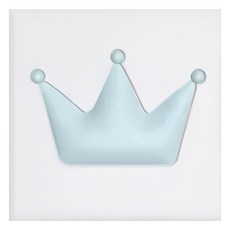 vanibaby 可裁切3D立體防撞壁貼 造型款 附專屬貼紙 防刮耐磨 高密度記憶棉, 30 x 30 x 厚度2cm, 白底藍王冠, 1片