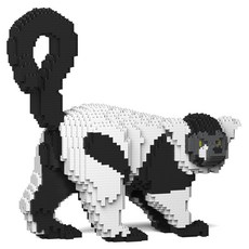 JEKCA 黑白領狐猴 野生動物積木 S, 混色