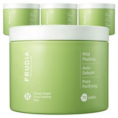 FRUDIA 青葡萄毛孔去角質棉片 罐裝 70片, 4個, 170ml