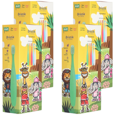 Bristik Ergo Level 2 嬰兒牙刷 5 件套, 天藍色、白色、橙色、綠色、粉色, 4套, 5個裝