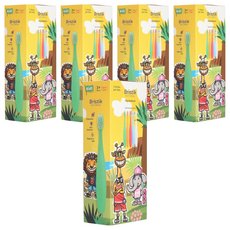 Bristik Ergo Level 2 嬰兒牙刷 5 件套, 天藍色、白色、橙色、綠色、粉色, 5套, 5個裝