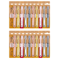 孩童用時尚牙刷組 第1階段, 粉色、灰色、深灰色、黃色、珊瑚色, 2組, 10個裝