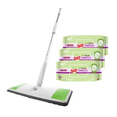 3M Scotch-Brite 百利 All Touch 標準型拖把 + 基本款微塵雙效Plus濕拖巾 標準型 25入 x 3包, 1套