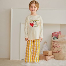 milkmilelolo 兒童保暖格紋睡衣上下套裝