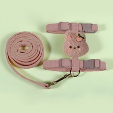 반려동물 요런개 큐티 토끼 하네스 + 리드줄 세트, 03핑크, 1세트
