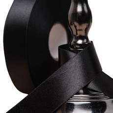 禮物包裝緞帶 25mm, 黑色, 45m