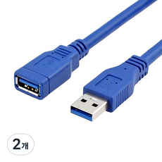 퀄리티어슈런스 고급형 USB3.0 연장 케이블 블루, 2개, 2m 2개, 2m