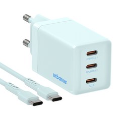 어반어스 67W PPS 초고속 충전기 C TO C 1.5m, 블루, 1개