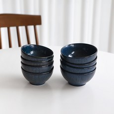 니코트 Everyday collection 밥공기 국그릇 4인 식기 세트, 네이비, 밥공기 4p + 국그릇 4p