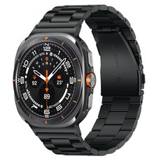 NUART Galaxy Watch 相容錶帶 Classic Fit 素色金屬錶帶, 黑色, 1個