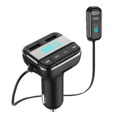 Kinyo NaKay 免持車用音響轉換器, 雙USB充電插孔, USB音樂插孔, 支援Micro SD卡, 附贈遙控器, NAB-8770, 黑色