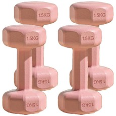 體育健身03 女士小啞鈴 18 x 9 x 10cm 櫻花粉, 1kg, 4個