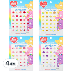 JELISPOON Care bears玩色指甲貼 4包組, 4組, 公主夢，金光閃閃，粉紅之心，藍莓牛奶