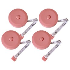 Happyj 攜帶型測量捲尺 粉色, 4個, 2m