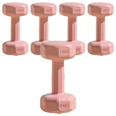 體育健身03 女士小啞鈴 18 x 9 x 10cm 櫻花粉, 1kg, 5個