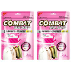 COMBAT 威滅 衣櫃除蟲片吊掛式 SPA 除蟲菊精配方-SPA舒緩香氛 衣櫃用 6個月長效除蟲, 2包, 3g