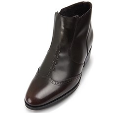 Bonin男款天然牛皮毛絨5.5cm增高縫線拉鍊靴 SE32