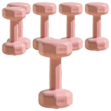 體育健身03 女士小啞鈴 18 x 9 x 10cm 櫻花粉, 1kg, 6個
