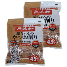 PET EAT 無添加 柴魚片 貓零食 45g, 鰹魚, 2包