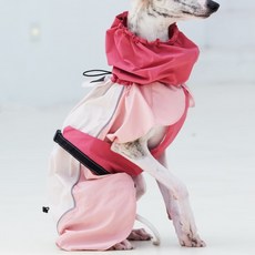 Paws Holic 快穿式寵物雨衣 #35, 背長35cm + 頸圍46cm + 最大胸圍67cm, 拼色粉35, 1件