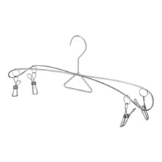 SHCJ 生活采家 304不鏽鋼寬版附夾曬衣架 5個 Set 台灣製耐用, 銀色, 1包