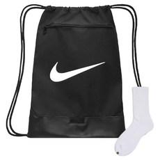 Nike Brasilia 9.5 健身束口袋 DM3978-010 + Welldone 襪子組合, 黑色