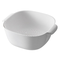 懶角落 雙層瀝水籃 食品級材質, 23.7x19.5x10cm, 1個