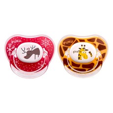 PUKU 藍色企鵝 動物安撫奶嘴 2入 不含BPA, 0-3個月, 顏色隨機, 1組